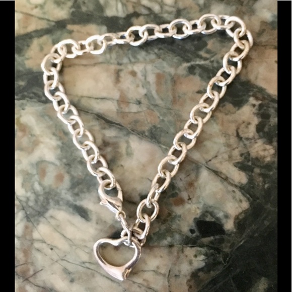 Silver Toned Heart Chain Bracelet - Picture 2 of 3